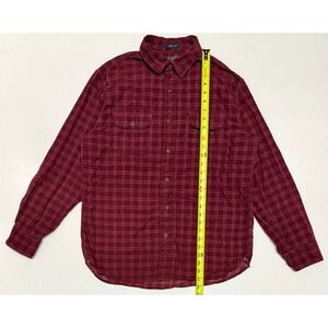 Pendleton Fairbanks Corduroy Shirt Mens Medium Burgundy Plaid Button Down Cotton